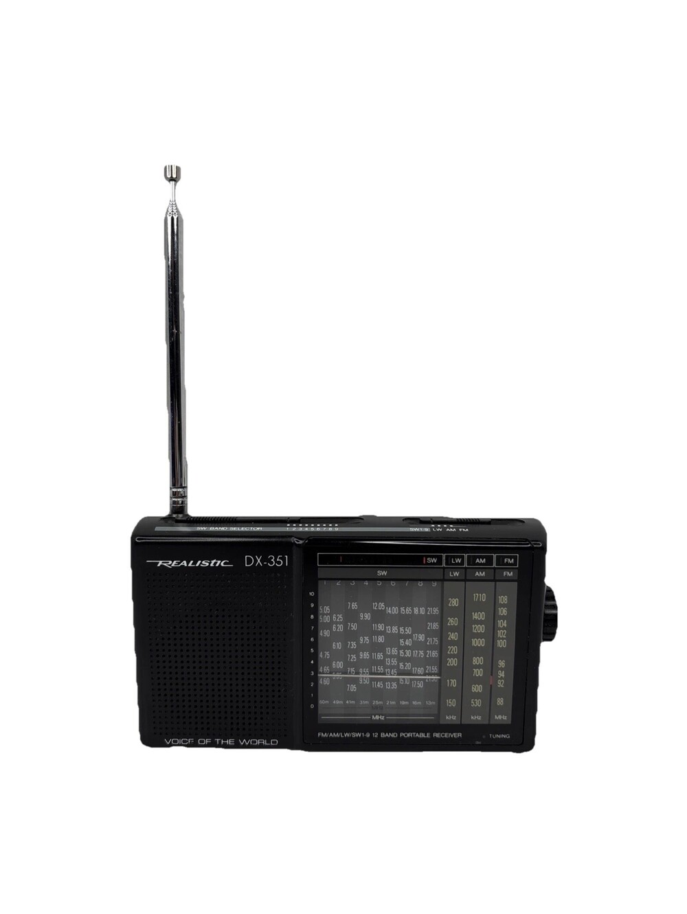 Realistic DX-351 Shortwave AM/FM Receiver World Band Radio Portable Tested